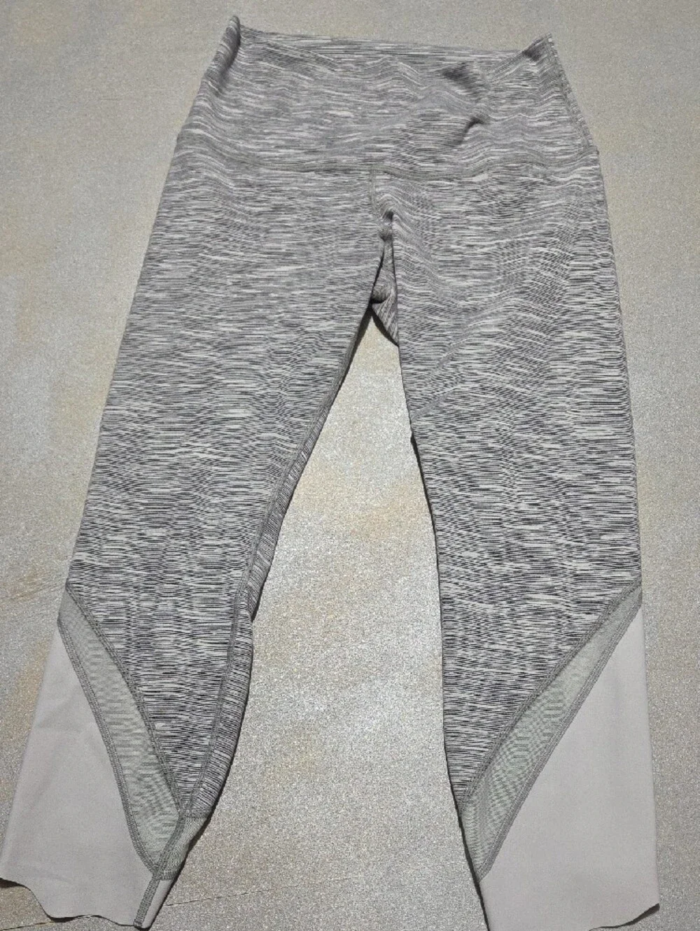 lululemon athletica Gray Space-Dye Leggings with White Panels